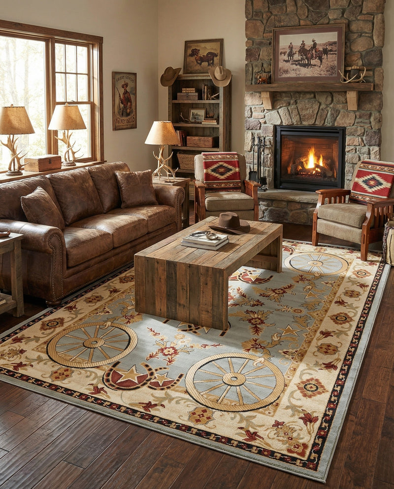 Frontier Trails Collection Area Rug -  Onyx Rectangle Blue  lifestyle 16