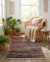 Thar Cotton Collection Area Rug - Alleppey Rectangle Multi Black  lifestyle 7