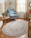 Savannah Series Collection Area Rug - Charleston (Powder Pink) Oval Powder Pink  lifestyle 31