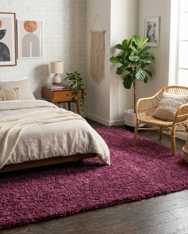 Plush Oasis Collection Area Rug - Serenity (Eggplant Purple) Rectangle Eggplant Purple  lifestyle 13