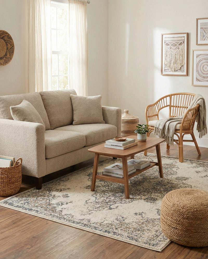 Gobi Sands Collection Area Rug -  Lop Rectangle Cream  lifestyle 22