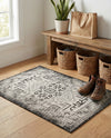 Tribal Terrace Treasures Collection Area Rug - Mayan Marina (Charcoal Gray) Rectangle Charcoal Gray  lifestyle 41
