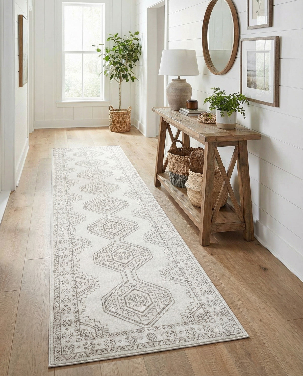 Savannah Elegance Collection Area Rug -  Tybee (Ivory) Runner Ivory  lifestyle 89