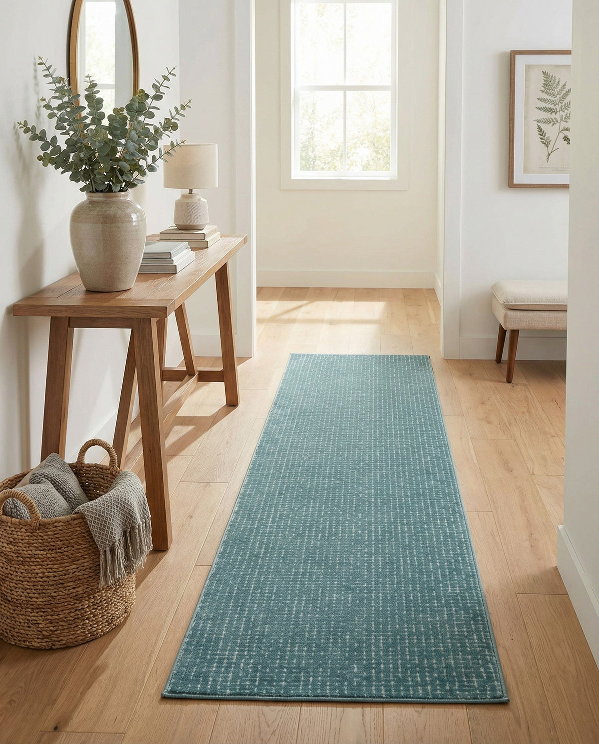 Aravalli Collection Area Rug -  Jaisalmer Runner Aegean Blue  lifestyle 151