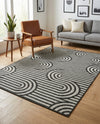 Urban Terrace Collection Area Rug -  Uptown Rectangle Black and White  lifestyle 7