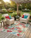 Outdoor Marrakesh Collection Area Rug -  Midelt Rectangle Multi  lifestyle 16