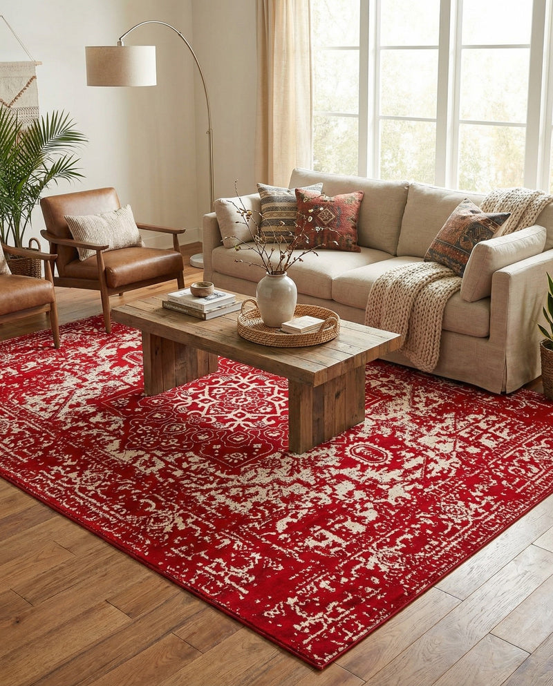 Georgetown Rugs Collection Area Rug - Dupont (Red) Rectangle Red  lifestyle 19