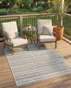 Seaside Stripes Collection Area Rug -  Boardwalk (Beige) Rectangle Beige  lifestyle 8