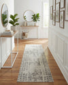Brighton Stripes Collection Area Rug - Sussex (Gray and Ivory) Runner Gray and Ivory  lifestyle 65