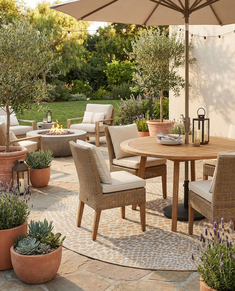Urban Oasis Rugs Collection Area Rug -  Terrace (Dark Beige) Oval Dark Beige  lifestyle 59