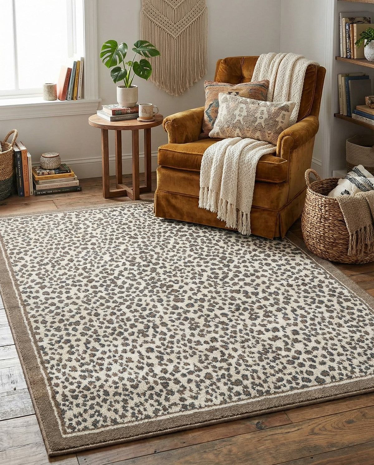 Savannah Sojourn Collection Area Rug - Serengeti Rectangle Brown  lifestyle 34