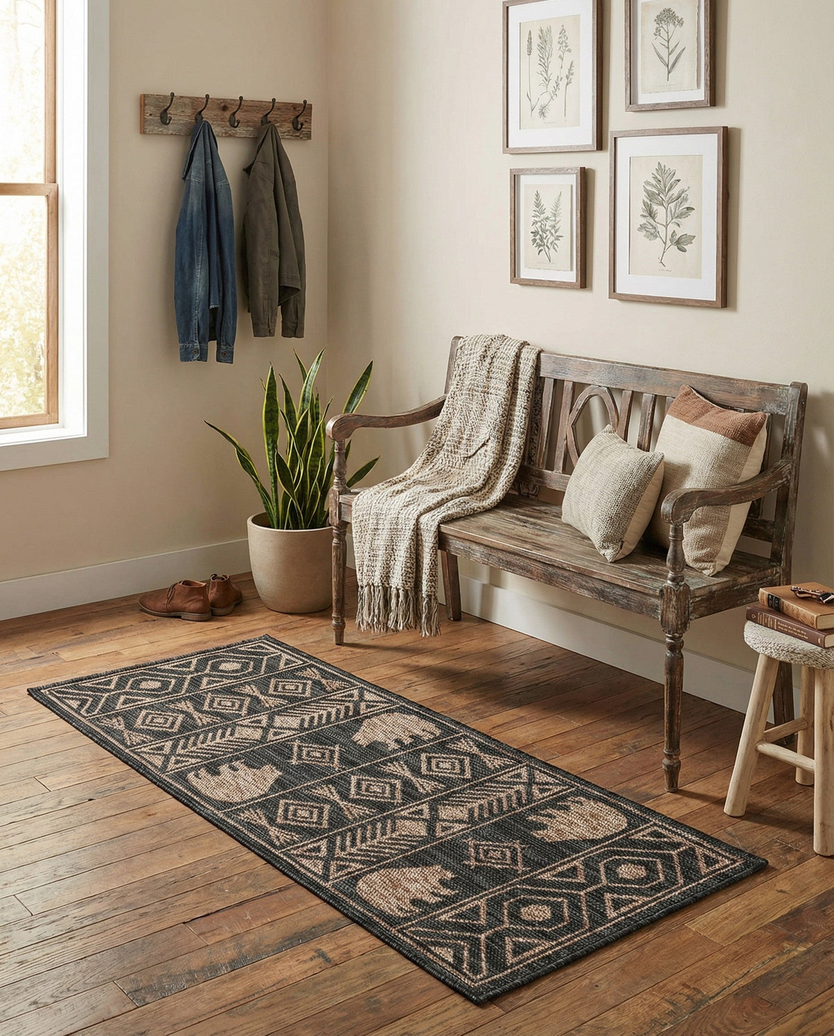 Mesa Oasis Rugs Collection Area Rug - Sundown Runner Black  lifestyle 100