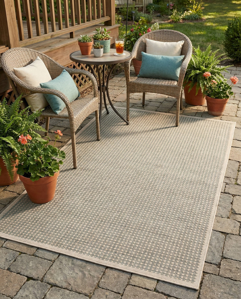 Terrace Fringe Collection Area Rug - Patio Rectangle Brown  lifestyle 19