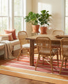 Seaside Stripes Collection Area Rug -  Coral Rectangle Peach and Salmon  lifestyle 34