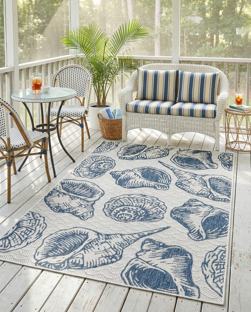 Seaside Haven Rugs Collection Area Rug -  Lighthouse (Ivory and Navy Blue) Rectangle Ivory and Navy Blue  lifestyle 10