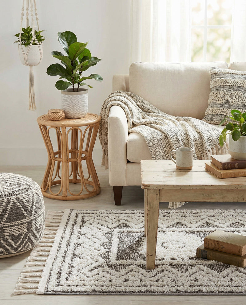 Sahara Chic Collection Area Rug -  Tangier Rectangle Gray  lifestyle 43
