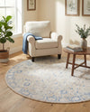 Heritage Elegance Collection Area Rug -  Nijo Round Beige  lifestyle 24