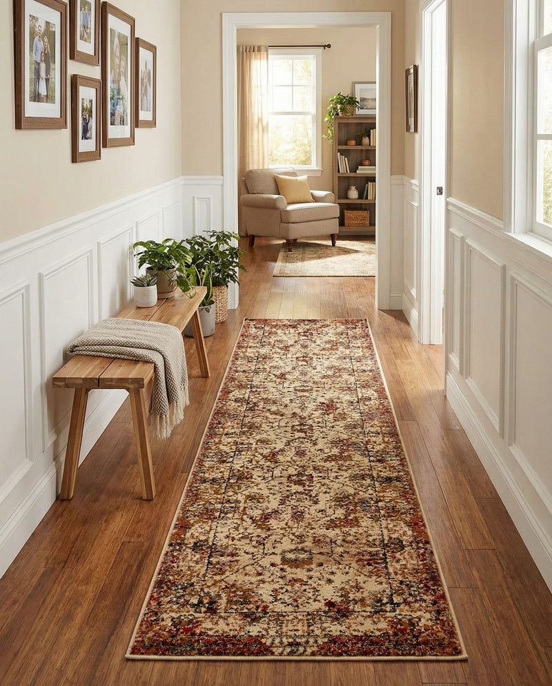 Neptune Elegance Collection Area Rug -  Galatea (Beige Cream) Runner Beige Cream  lifestyle 66