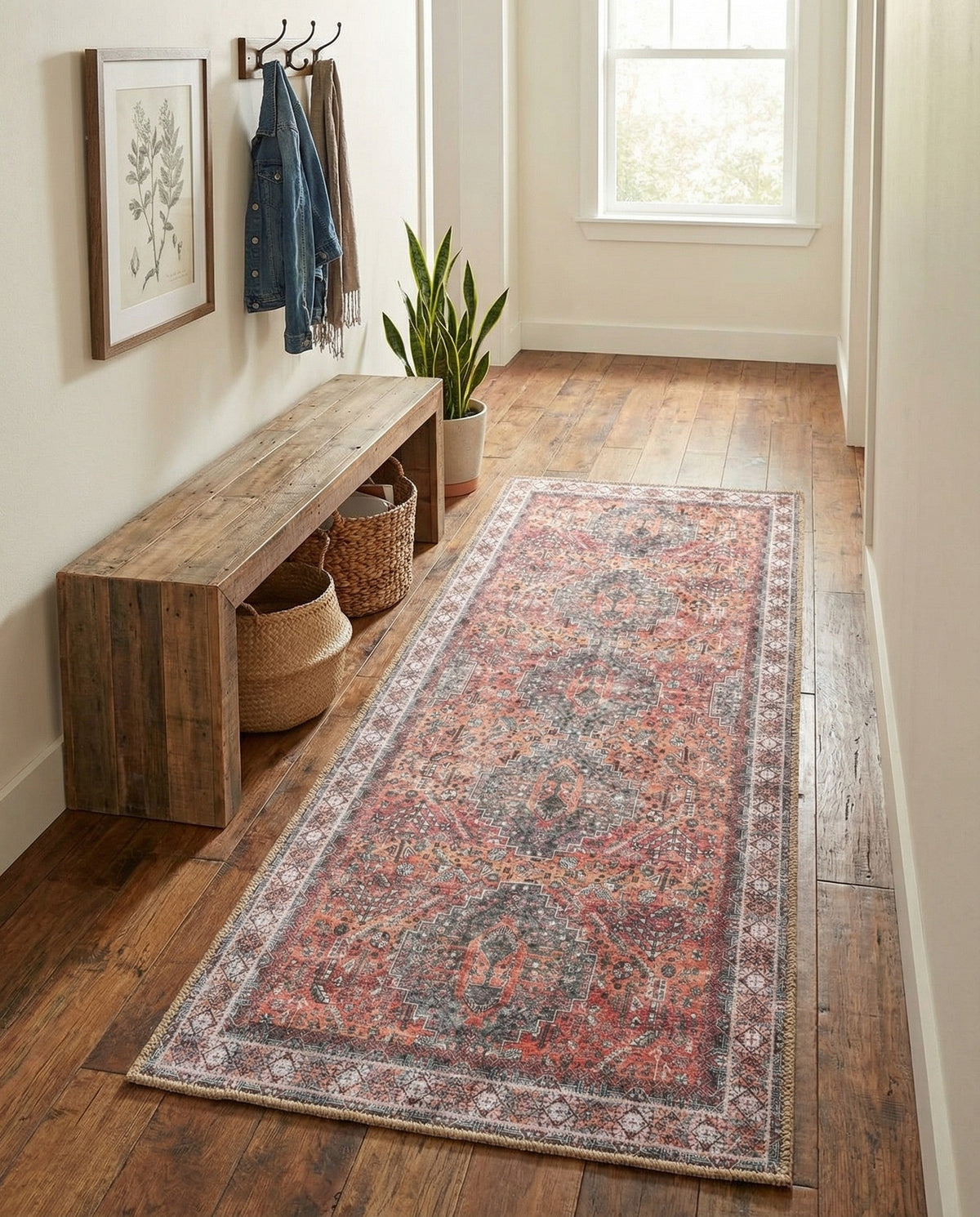 Heritage Elegance Collection Area Rug -  Uffizi Runner Rust Red  lifestyle 111