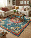 Brighton Terrace Collection Area Rug - Hove (Blue) Rectangle Blue  lifestyle 21