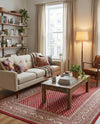 Soho Elegance Collection Area Rug -  Mercer (Red) Rectangle Red  lifestyle 4