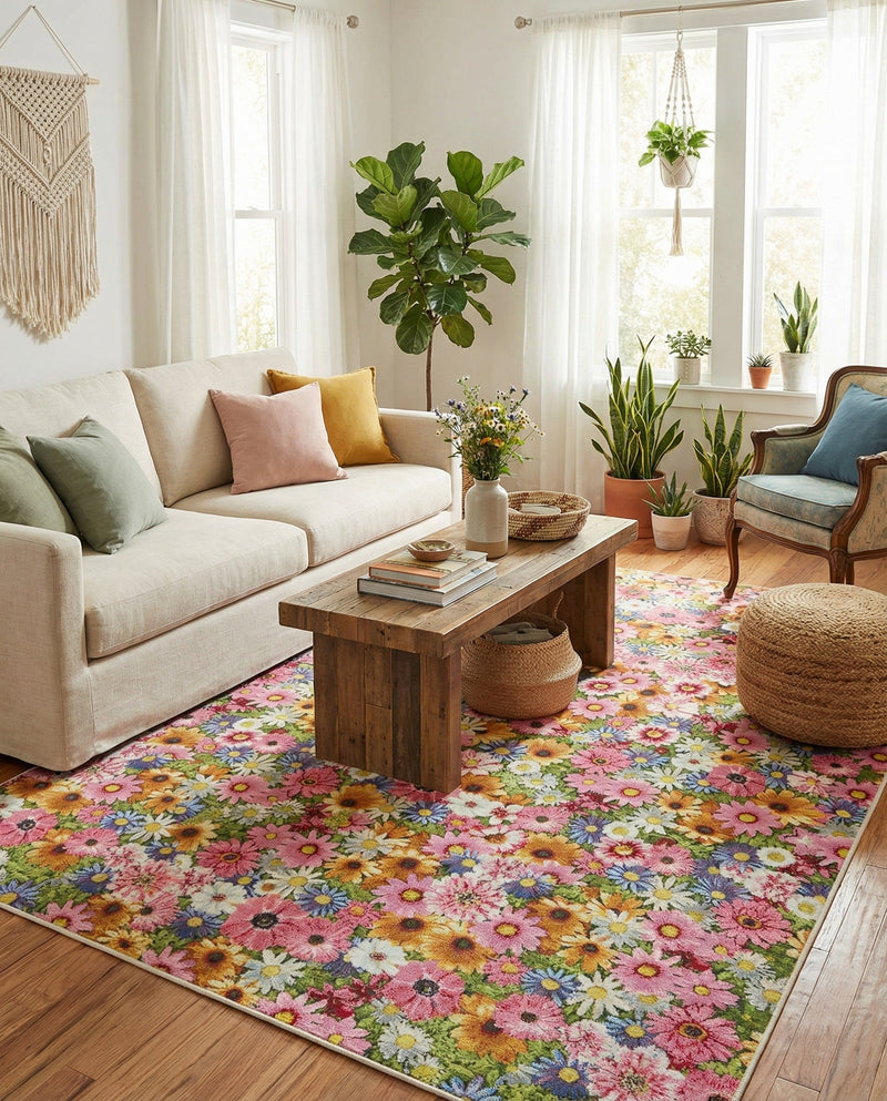 Seaside Blooms Collection Area Rug -  Marseilles Rectangle Multi  lifestyle 27