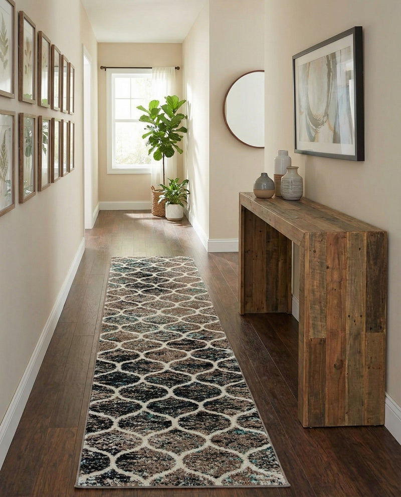 Trellis Mosaic Collection Area Rug -  Pergolatown (Blue Multi) Runner Blue Multi  lifestyle 66