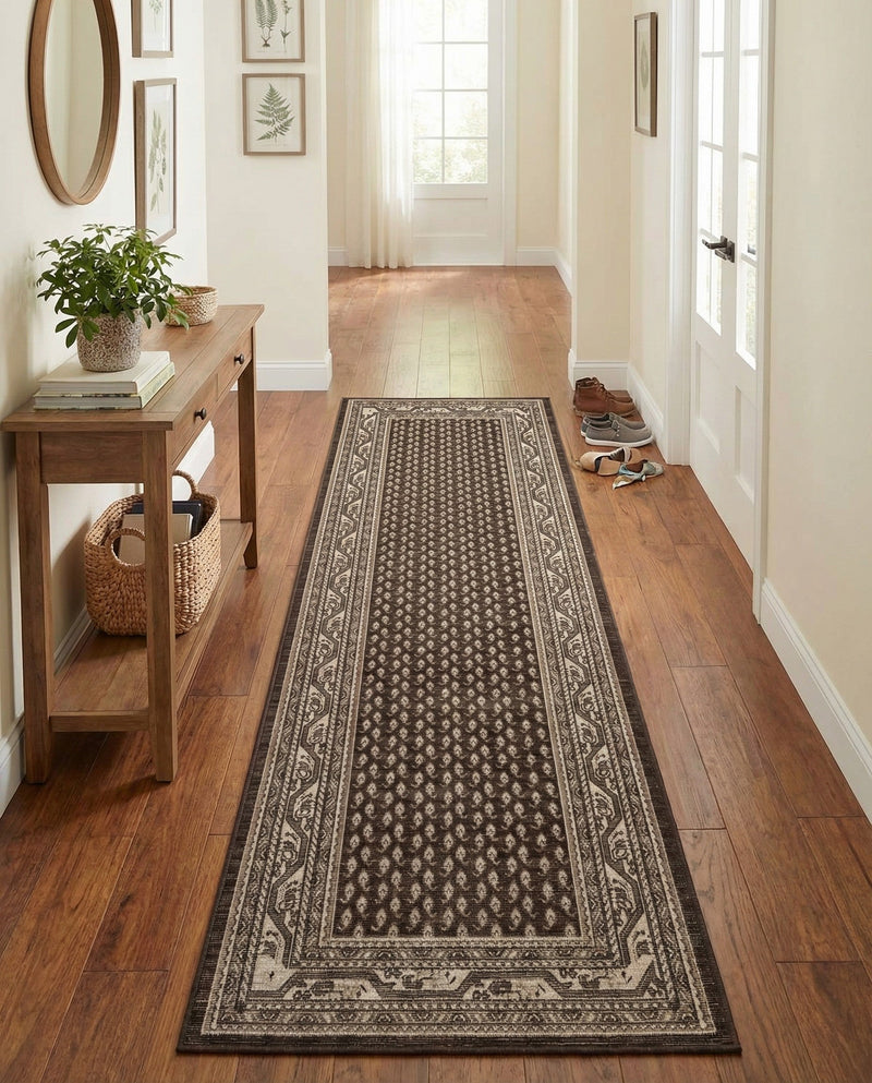 Soho Elegance Collection Area Rug -  Mercer (Brown) Runner Brown  lifestyle 50