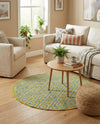 Urban Oasis Rugs Collection Area Rug -  Rooftop (Yellow and Aqua) Round Yellow and Aqua  lifestyle 62
