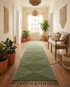 Thar Cotton Collection Area Rug - Jaisalmer (Green) Runner Green  lifestyle 64