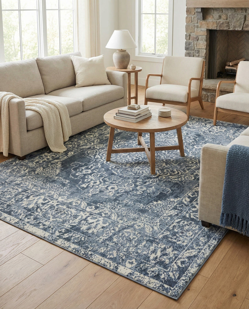 Cambridge Classics Collection Area Rug -  Magdalene (Blue) Rectangle Blue  lifestyle 9