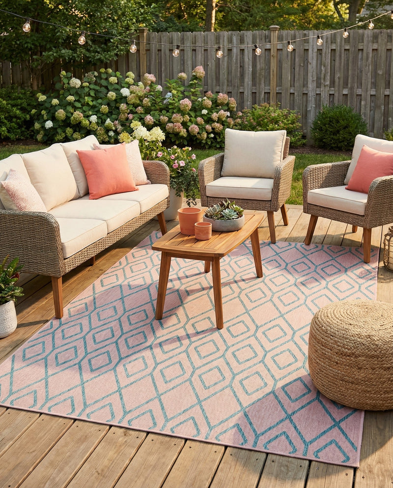 Urban Oasis Rugs Collection Area Rug -  Boulevard (Pink and Aqua) Rectangle Pink and Aqua  lifestyle 16