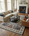 Persian Elegance Collection Area Rug -  Hamedan (Navy Blue) Rectangle Navy Blue  lifestyle 19