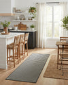 Seaside Stripes Collection Area Rug - Cabana (Charcoal) Runner Charcoal  lifestyle 75