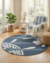 Seaside Haven Rugs Collection Area Rug - Harbor Round Navy Blue  lifestyle 37