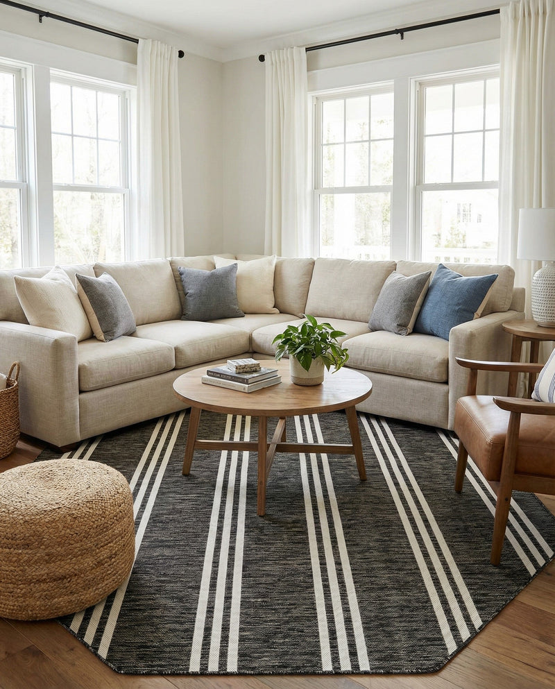 Urban Oasis Rugs Collection Area Rug -  District (Charcoal) Octagon Charcoal  lifestyle 40