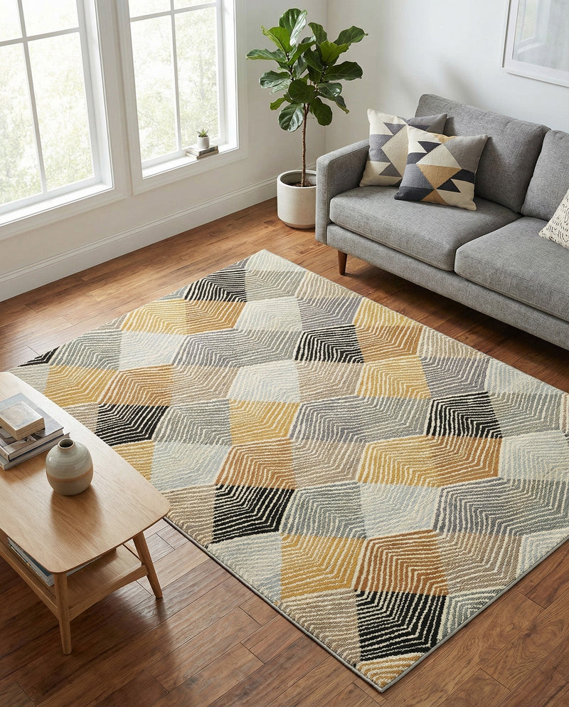 Urban Terrace Collection Area Rug - Metropolis Rectangle Gray  lifestyle 14