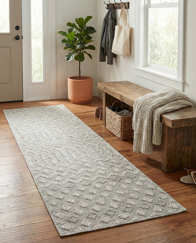 Garden Lattice Charm Collection Area Rug -  Pergola (Grey) Runner Grey  lifestyle 60