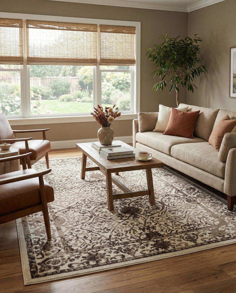 Horizon Collection Area Rug -  Sierra Rectangle Beige  lifestyle 12