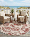 Seaside Haven Rugs Collection Area Rug -  Lighthouse (Ivory Rust Red) Round Ivory Rust Red  lifestyle 49
