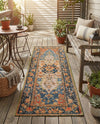 Patio Heritage Collection Area Rug -  Grove Runner Navy Blue and Rust Red  lifestyle 31