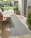 Urban Terrace Collection Area Rug -  Astoria (White and Black) Runner White and Black  lifestyle 45