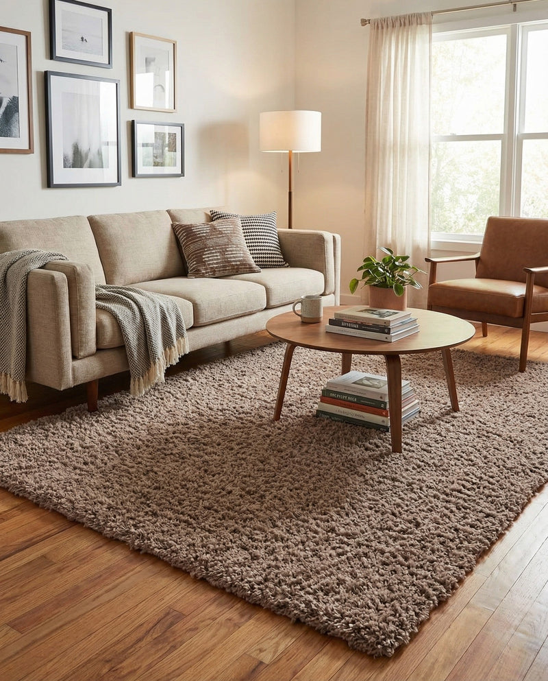 Eternal Plush Oasis Collection Area Rug -  Tranquility (Khaki) Rectangle Khaki  lifestyle 15