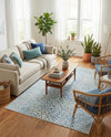 Aegean Elegance Washables Collection Area Rug -  Mykonos Rectangle Ivory Blue  lifestyle 33
