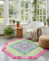 Heritage Elegance Collection Area Rug -  Winterthur (Green) Octagon Green  lifestyle 65