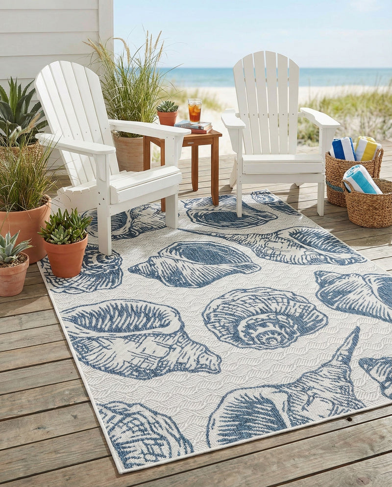 Seaside Haven Rugs Collection Area Rug -  Lighthouse (Ivory and Navy Blue) Rectangle Ivory and Navy Blue  lifestyle 20