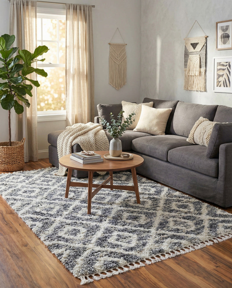 Cozy Cove Shag Collection Area Rug -  Dunes Rectangle Gray  lifestyle 16
