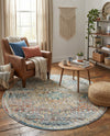 Coastal Haven Collection Area Rug - Seabreeze (Multi) Round Multi  lifestyle 79