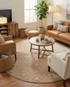 Garden Lattice Charm Collection Area Rug - Arbor (Beige) Round Beige  lifestyle 29