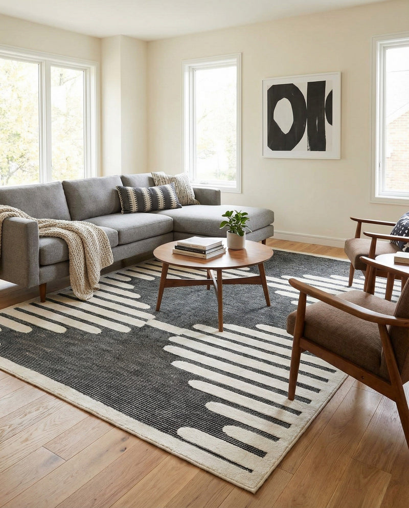 Monochrome Collection Area Rug -  Ash Rectangle Gray  lifestyle 25